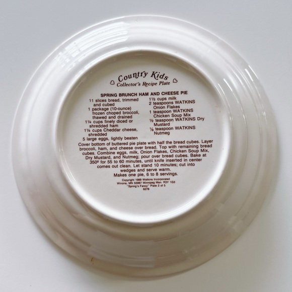 Vintage 1989 Country Kids “Spring Fancy” Pie Dish - Picture 4 of 5
